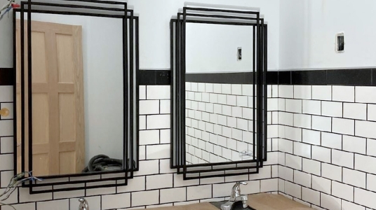 Bathrooms are starting to take shape